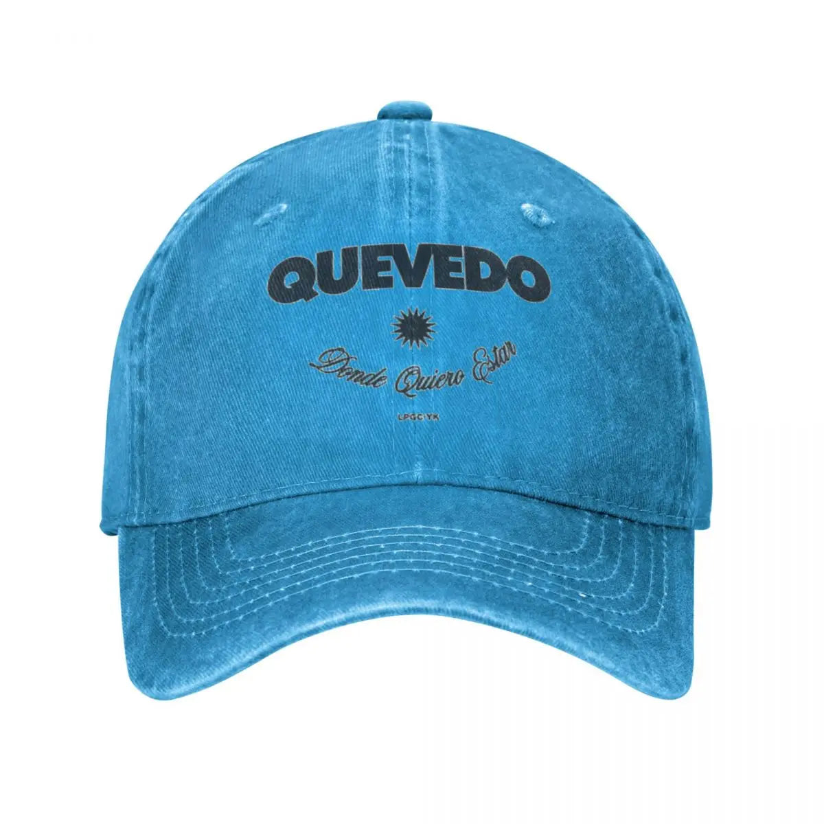 Baseball Cap Quevedo Album Accessories Unisex Vintage Distressed Denim Donde Quiero Estar Snapback Cap