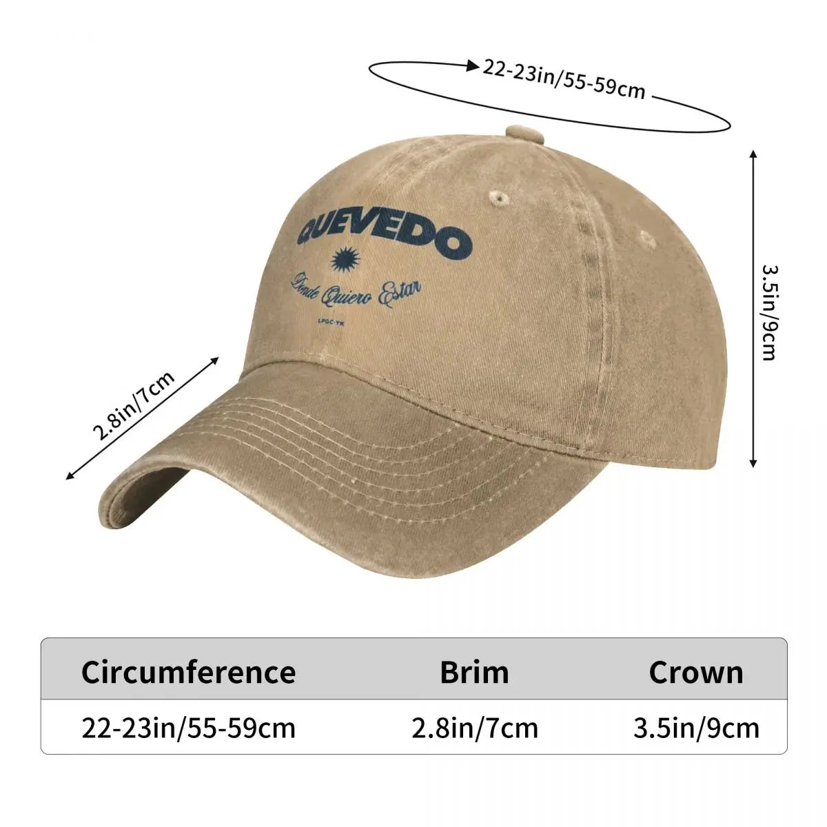 Baseball Cap Quevedo Album Accessories Unisex Vintage Distressed Denim Donde Quiero Estar Snapback Cap