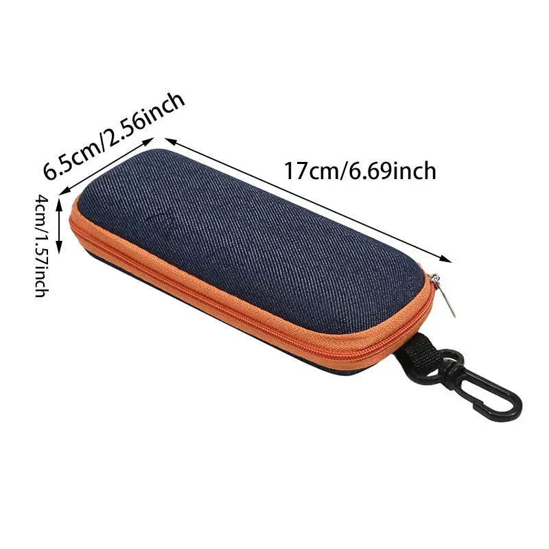 Fashion Denim Fabric Glasses Box Zipper Sunglasses Protection Container Eyeglasses Case Reading Glasses Organizer Carry Bag