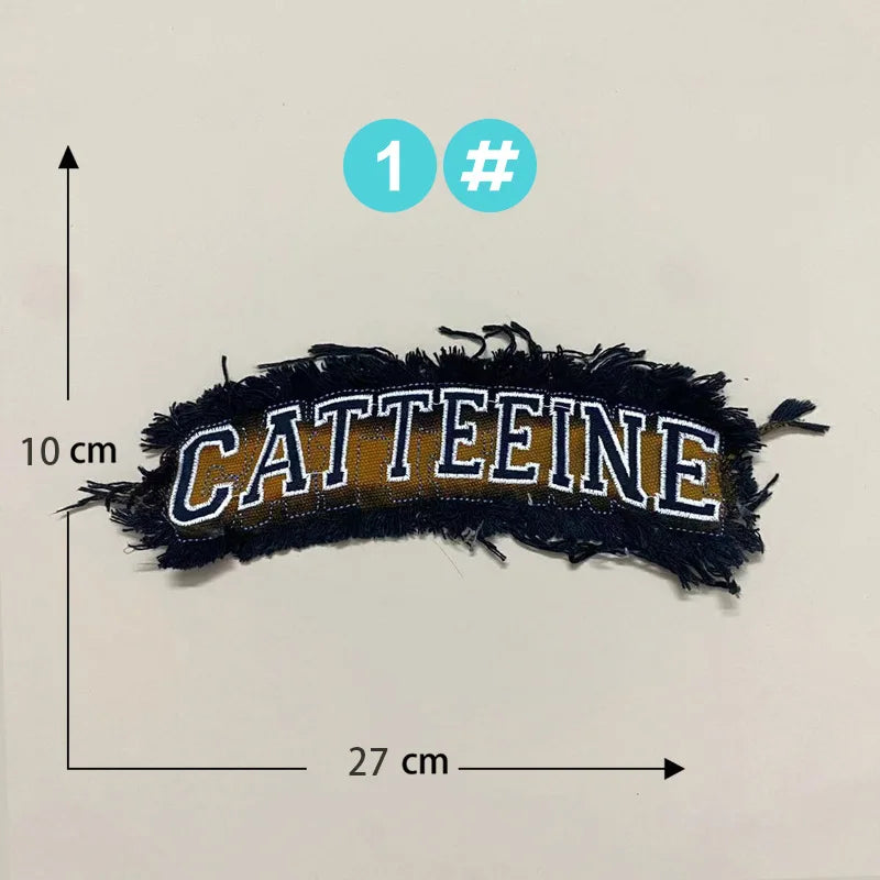 Punk Retro Denim Letter Patch Cool Embroidery Clothing Accessories Sewing Embroidered Patches Backpack Patches for Clothes Anime