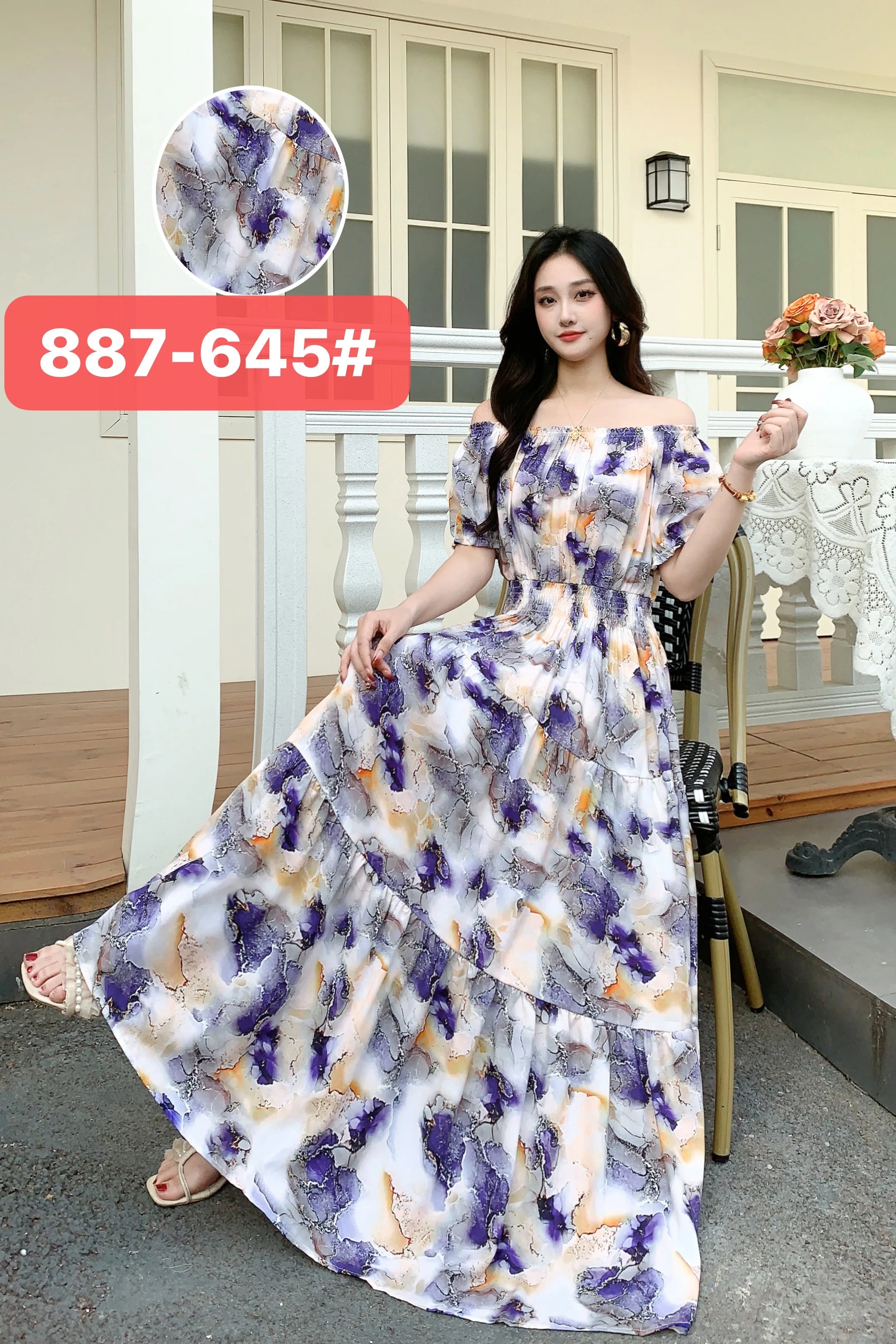 Long Maxi Dress Women Clothing Spring Summer Bohemian Holiday Beach Korean Style Floral Vintage Slim Vestidos Robe Dresses Boho