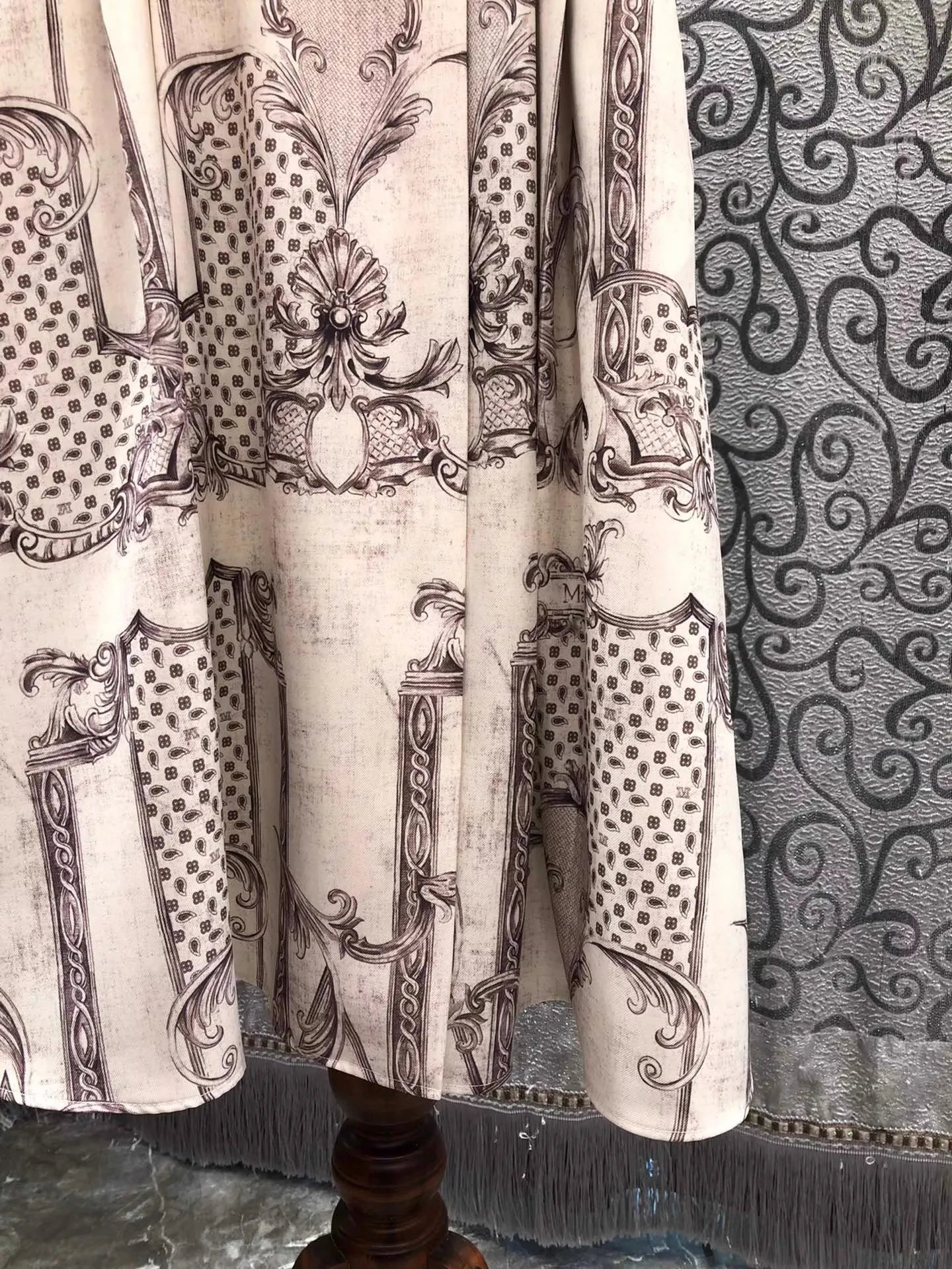 New Arrival Dress 2026 Spring Summer Fashion Lady Detachable Collar Vintage Prints Belt Deco Sleeveless Mid-Calf Dress Vestidos