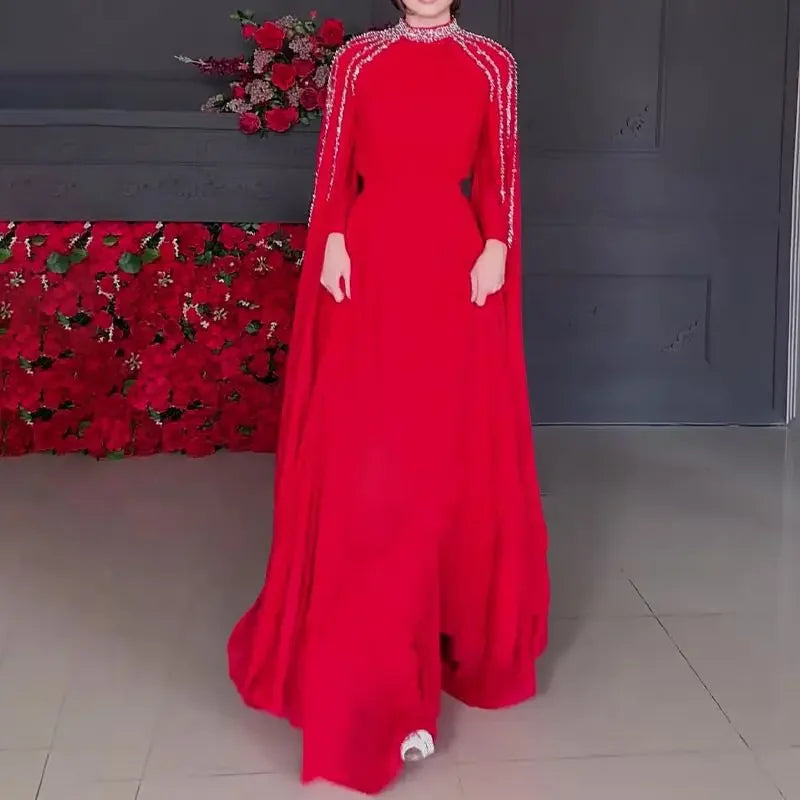 Maxi Dress Women's Fashionable Rhinestone Robes, Evening Gowns, Spring and Summer New Styles