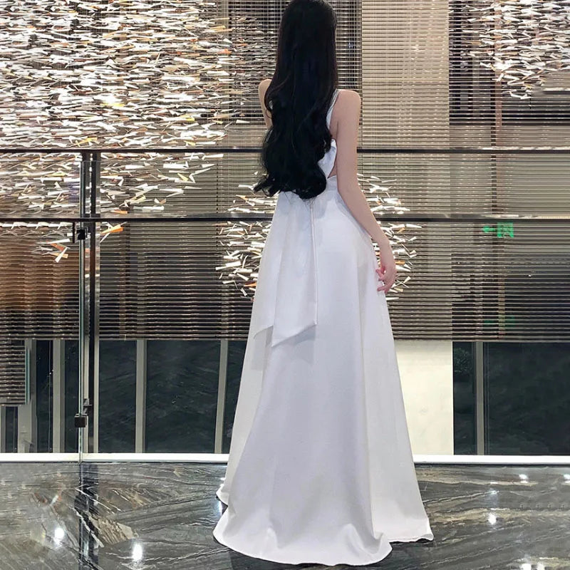 Chic Evening Dresses Dress Women's Elegant Banquet High-End Travel Vacation Photo Dress New Summer Long Sling Dress