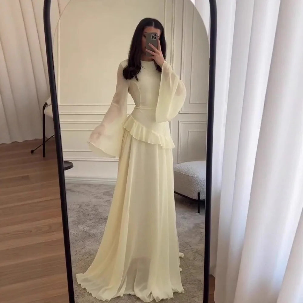 Maxi Dress Women Party Slim Fit Vestidos Round Collar Full Sleeve Tight Waist Elegant 2024 Autumn Female Elegant Long Dresses