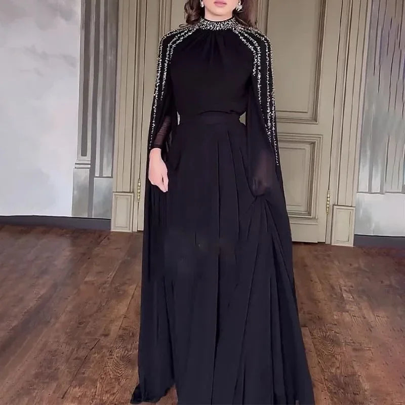 Maxi Dress Women's Fashionable Rhinestone Robes, Evening Gowns, Spring and Summer New Styles