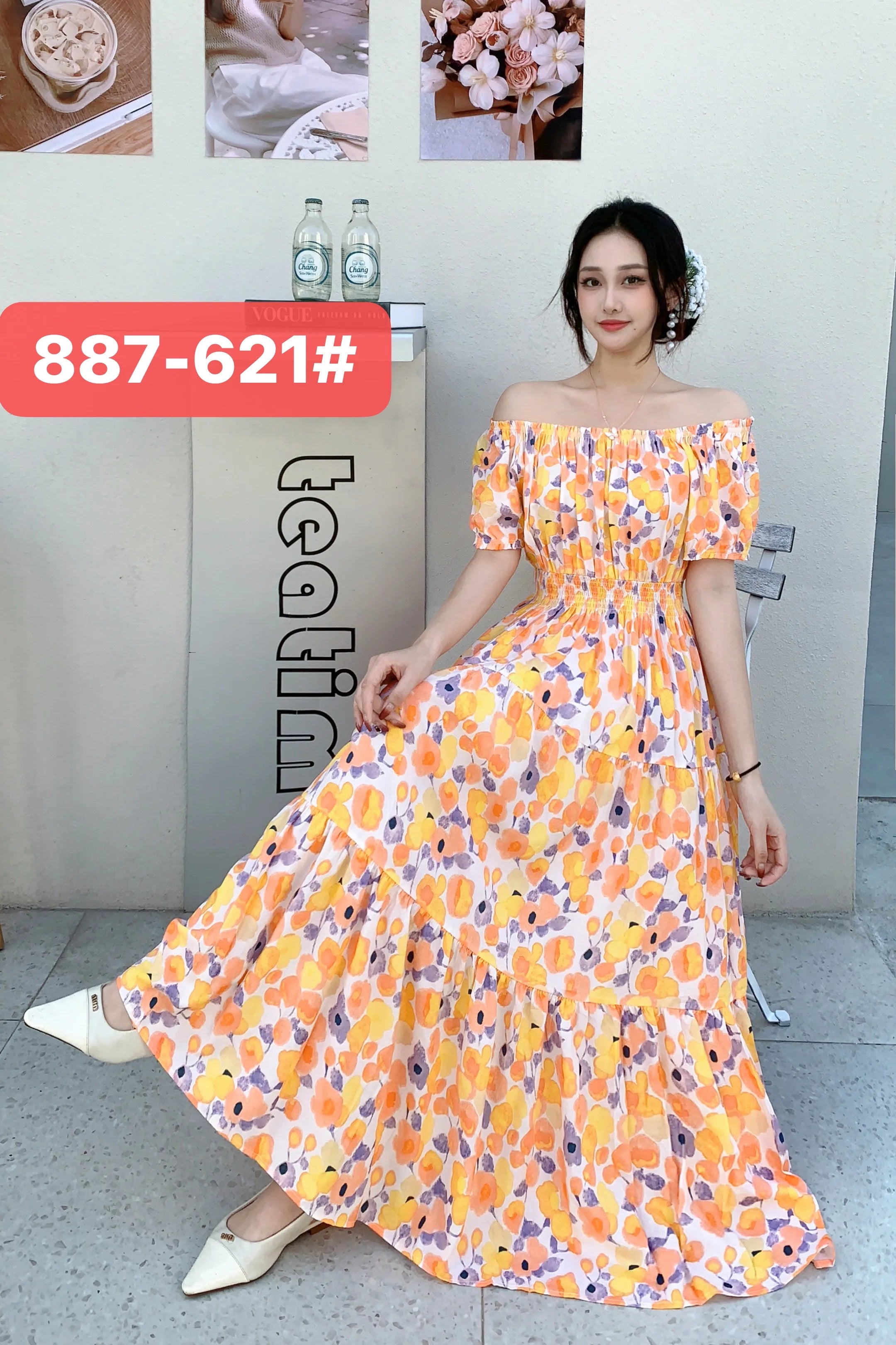 Long Maxi Dress Women Clothing Spring Summer Bohemian Holiday Beach Korean Style Floral Vintage Slim Vestidos Robe Dresses Boho