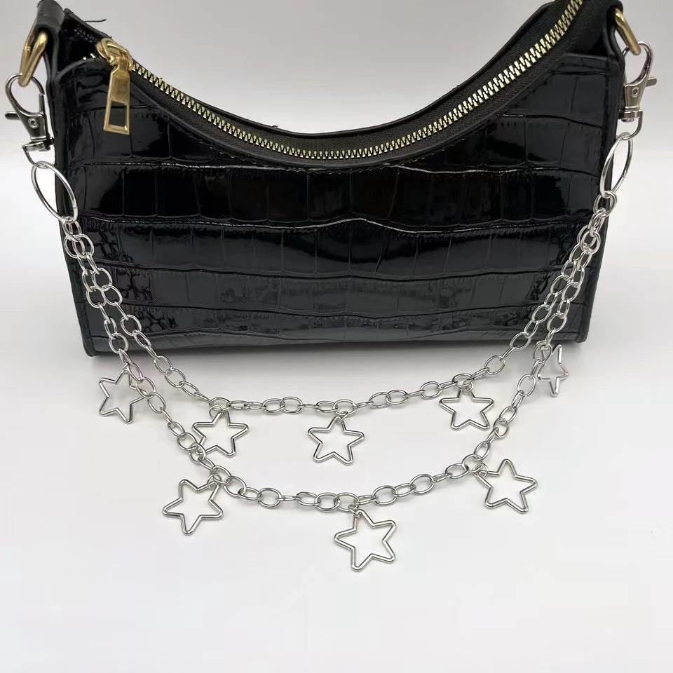 Punk Metal Crescent Geometric Bag Chain Hip Hop Hipster Cool Hundred Pair Pants Chain For Men and Women Rock and roll Accessorie