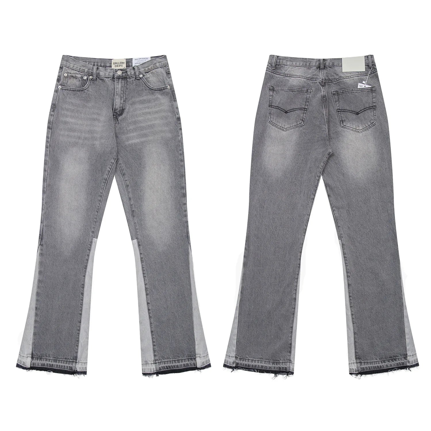 Denim Bell-bottoms Washed And Worn Patchwork Jeans