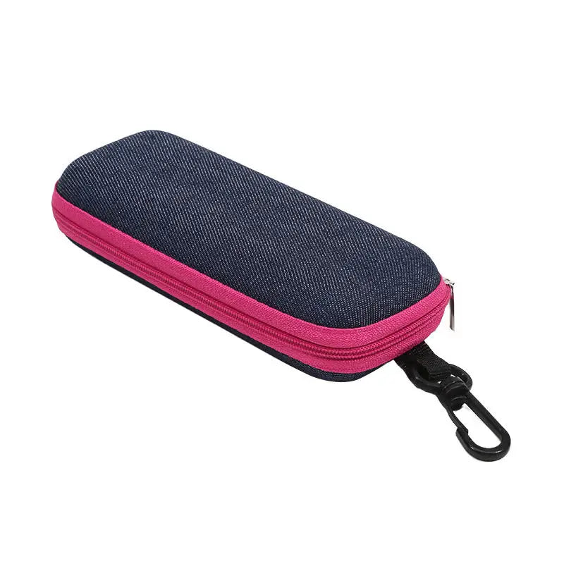 Fashion Denim Fabric Glasses Box Zipper Sunglasses Protection Container Eyeglasses Case Reading Glasses Organizer Carry Bag