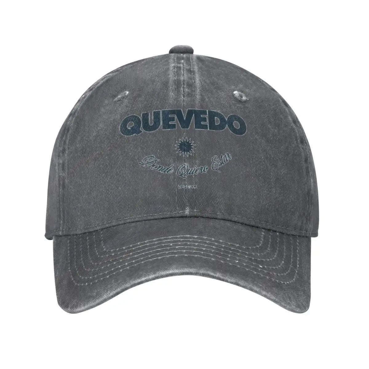 Baseball Cap Quevedo Album Accessories Unisex Vintage Distressed Denim Donde Quiero Estar Snapback Cap