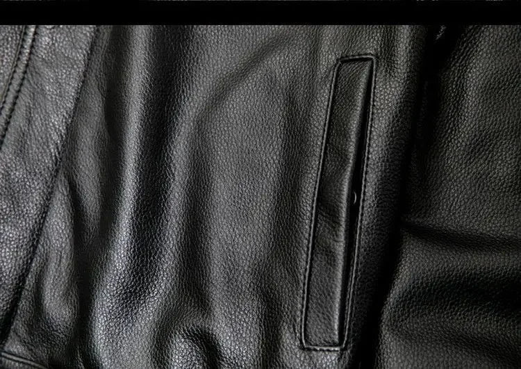Europe and America Fashion Men Solid Color Simple Basic Casual Trendy Turn-down Collar Long Sleeve Faux Leather Coats Male Tops