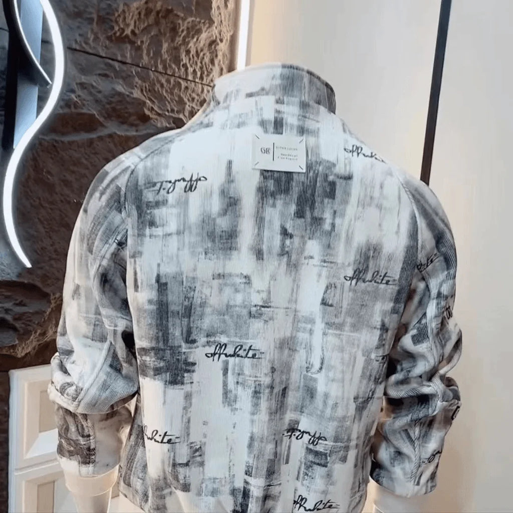 Fashionable Brand Jacket for Men's New Retro Pattern Casual Long-sleeved Jacket Niche Handsome