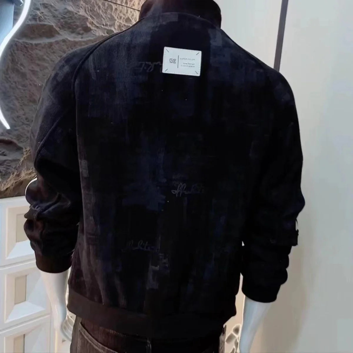 Fashionable Brand Jacket for Men's New Retro Pattern Casual Long-sleeved Jacket Niche Handsome