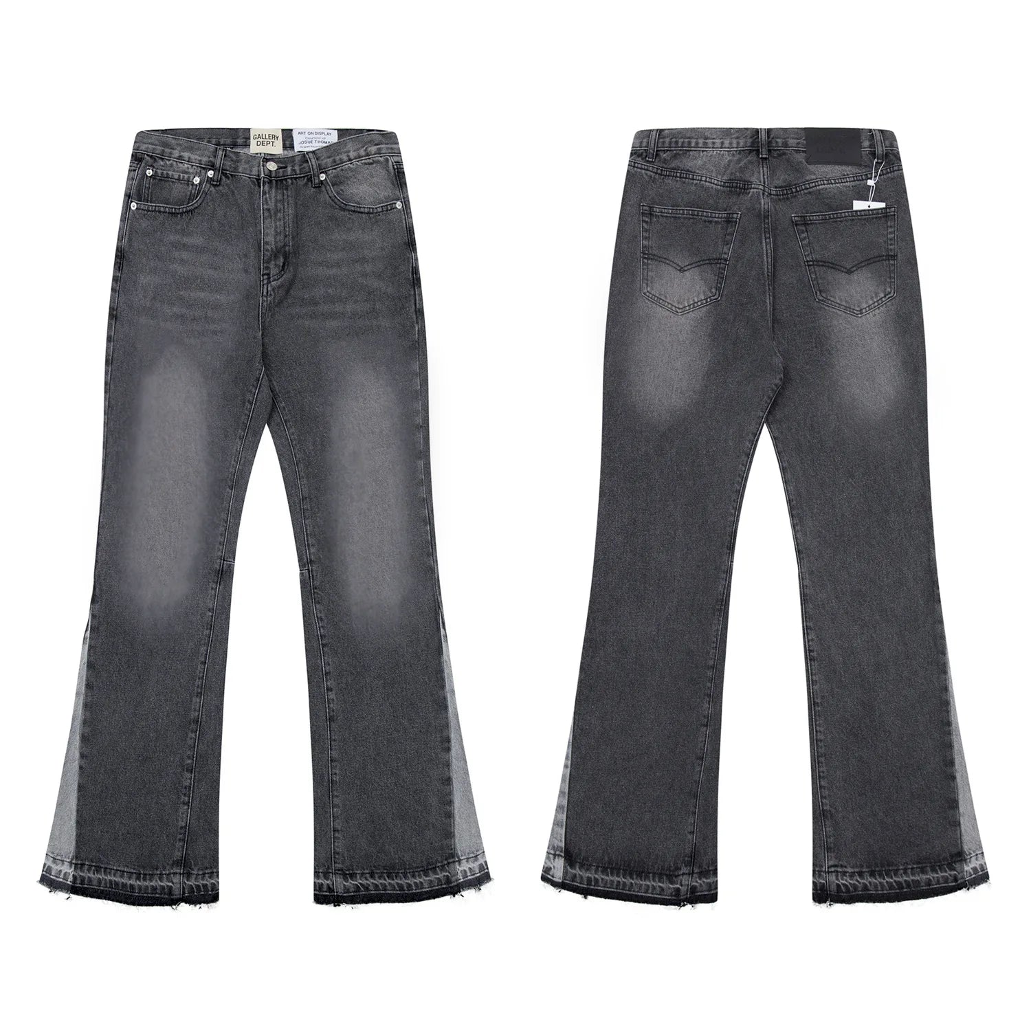 Denim Bell-bottoms Washed And Worn Patchwork Jeans