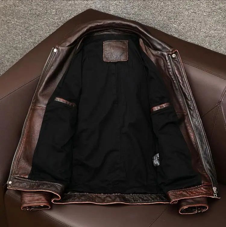 Europe and America Fashion Men Solid Color Simple Basic Casual Trendy Turn-down Collar Long Sleeve Faux Leather Coats Male Tops
