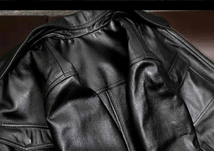 Europe and America Fashion Men Solid Color Simple Basic Casual Trendy Turn-down Collar Long Sleeve Faux Leather Coats Male Tops