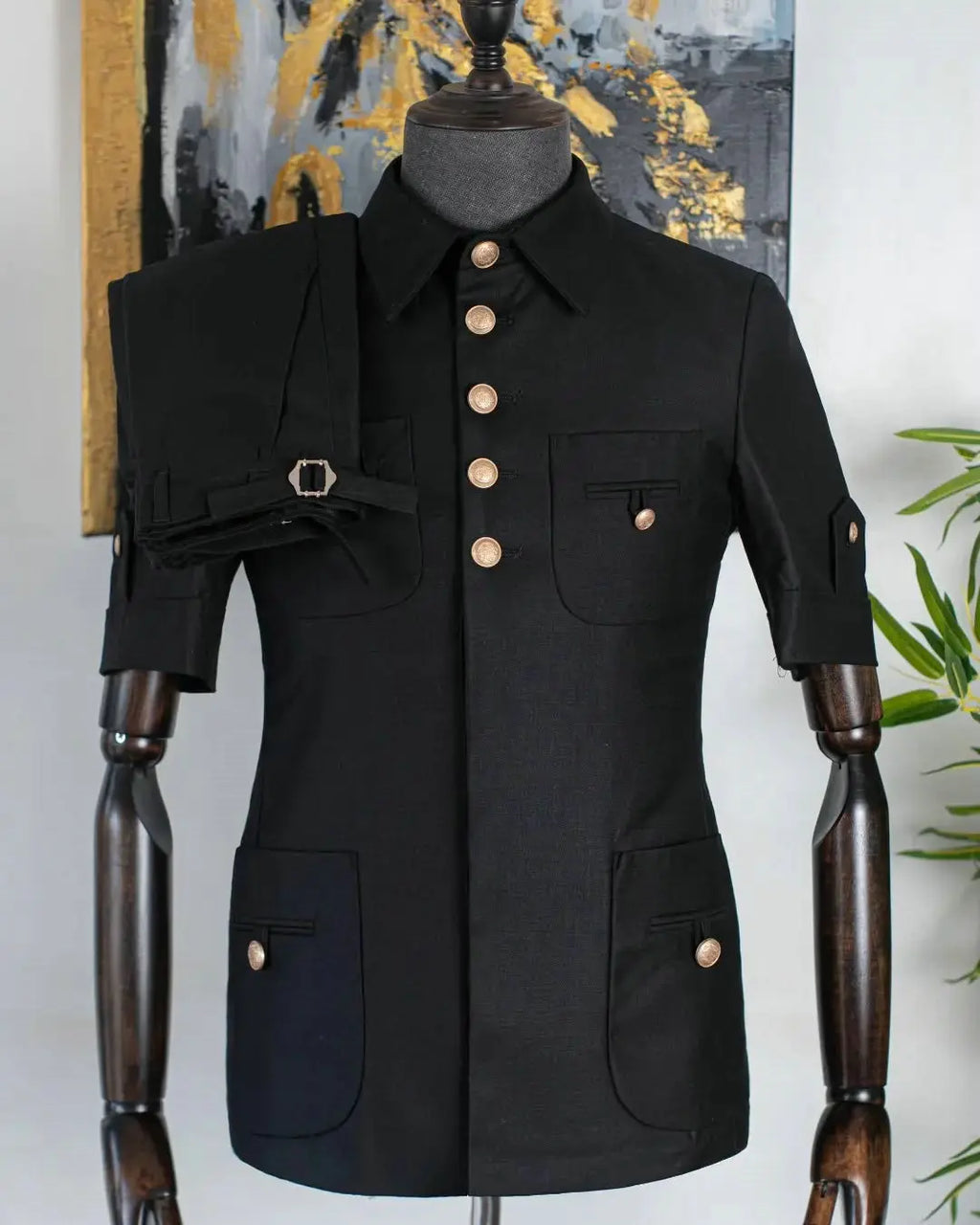 Fashion Single Breasted Men Suits 2 Pieces Navy Blue Short Sleeves Summer Business Casual Outfits Fomal Wedding Party Tuxedos