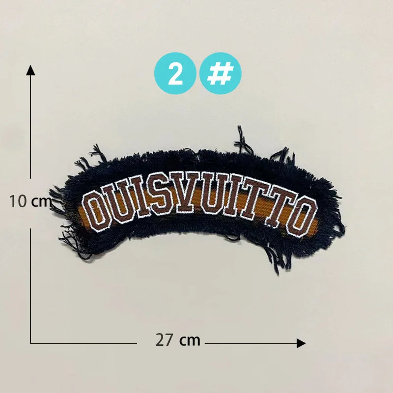 Punk Retro Denim Letter Patch Cool Embroidery Clothing Accessories Sewing Embroidered Patches Backpack Patches for Clothes Anime