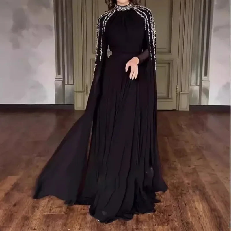 Maxi Dress Women's Fashionable Rhinestone Robes, Evening Gowns, Spring and Summer New Styles