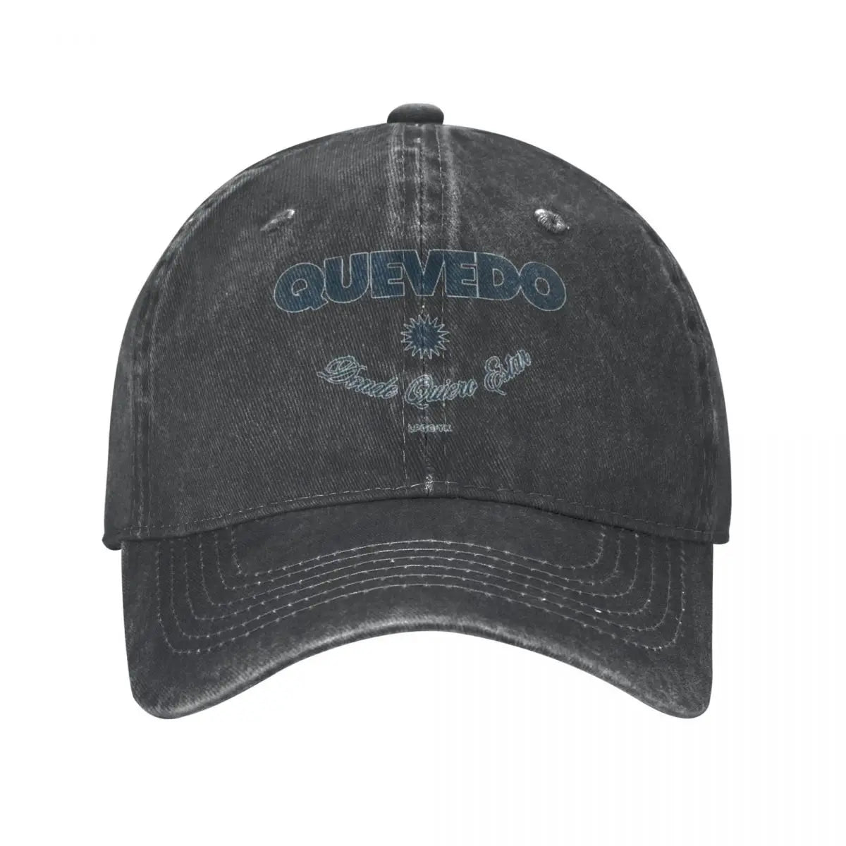 Baseball Cap Quevedo Album Accessories Unisex Vintage Distressed Denim Donde Quiero Estar Snapback Cap
