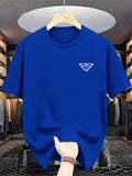 2026 New men's Milan fashion trend international brand printed T-shirt, pure cotton round neck, casual urban luxury high-endY2K