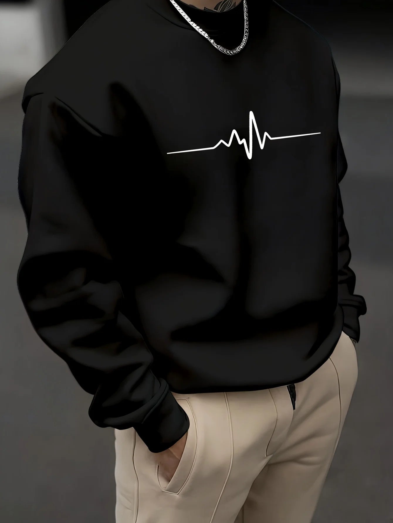 Men's fall/winter fashionable casual relaxed style Trust No One printed hoodie long sleeves suitable for wearing in cold weather
