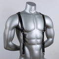 Fashion Men's Suspenders, PU Leather Texture, Gothic Style Body Shaping, Easy to Pair with Jeans, Daily Essential