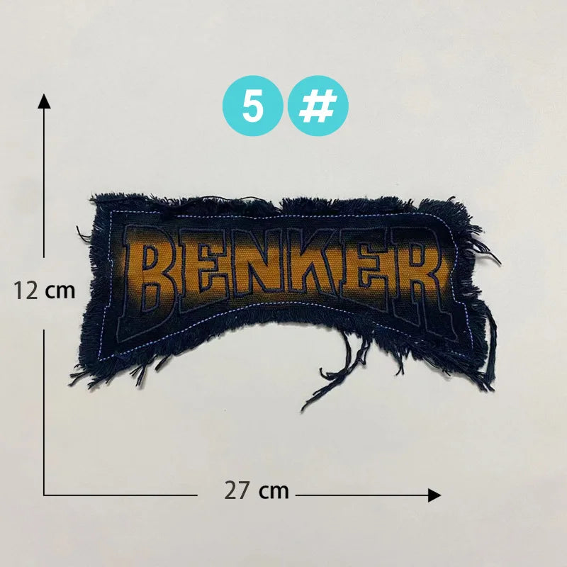 Punk Retro Denim Letter Patch Cool Embroidery Clothing Accessories Sewing Embroidered Patches Backpack Patches for Clothes Anime