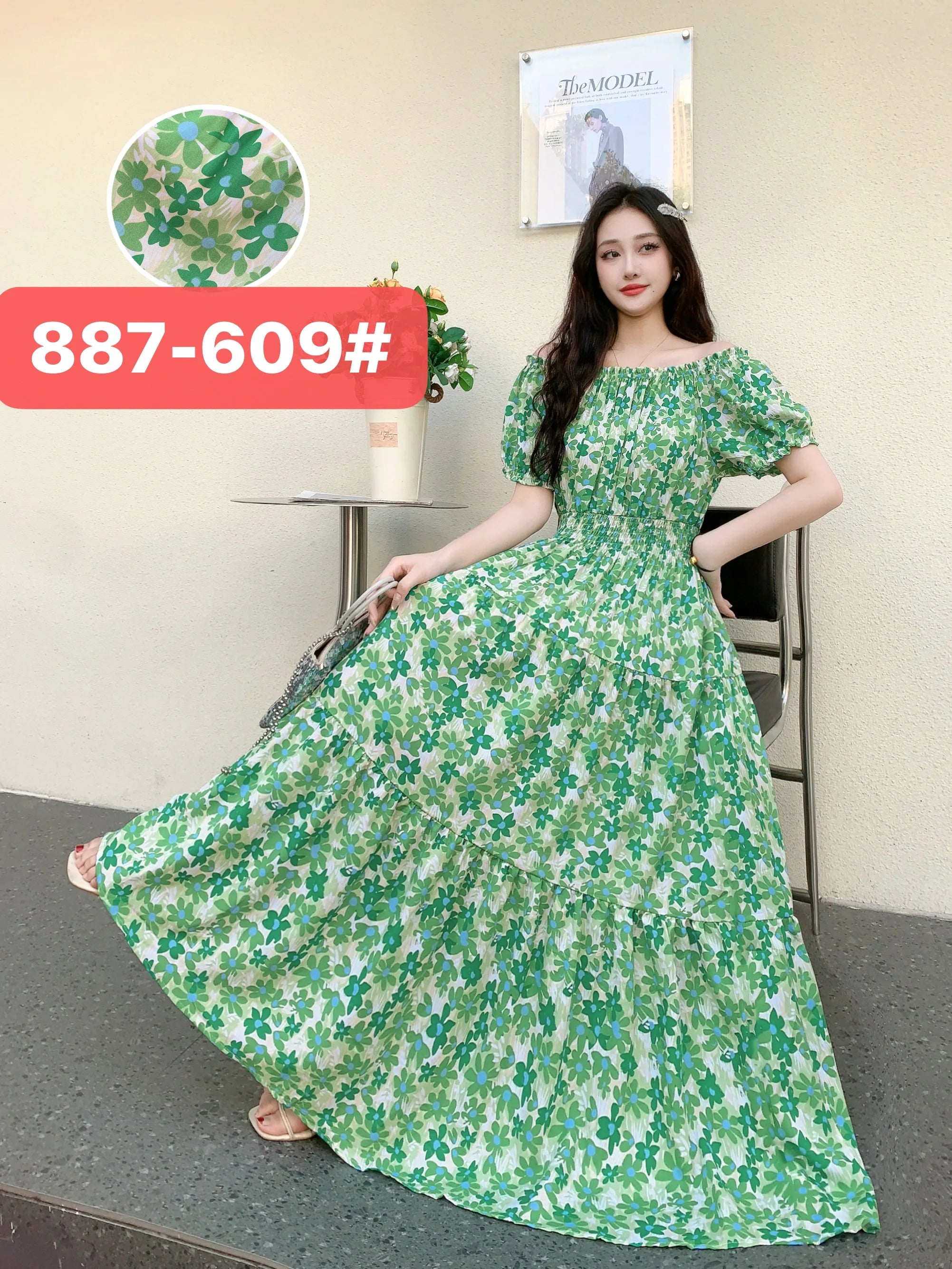 Long Maxi Dress Women Clothing Spring Summer Bohemian Holiday Beach Korean Style Floral Vintage Slim Vestidos Robe Dresses Boho