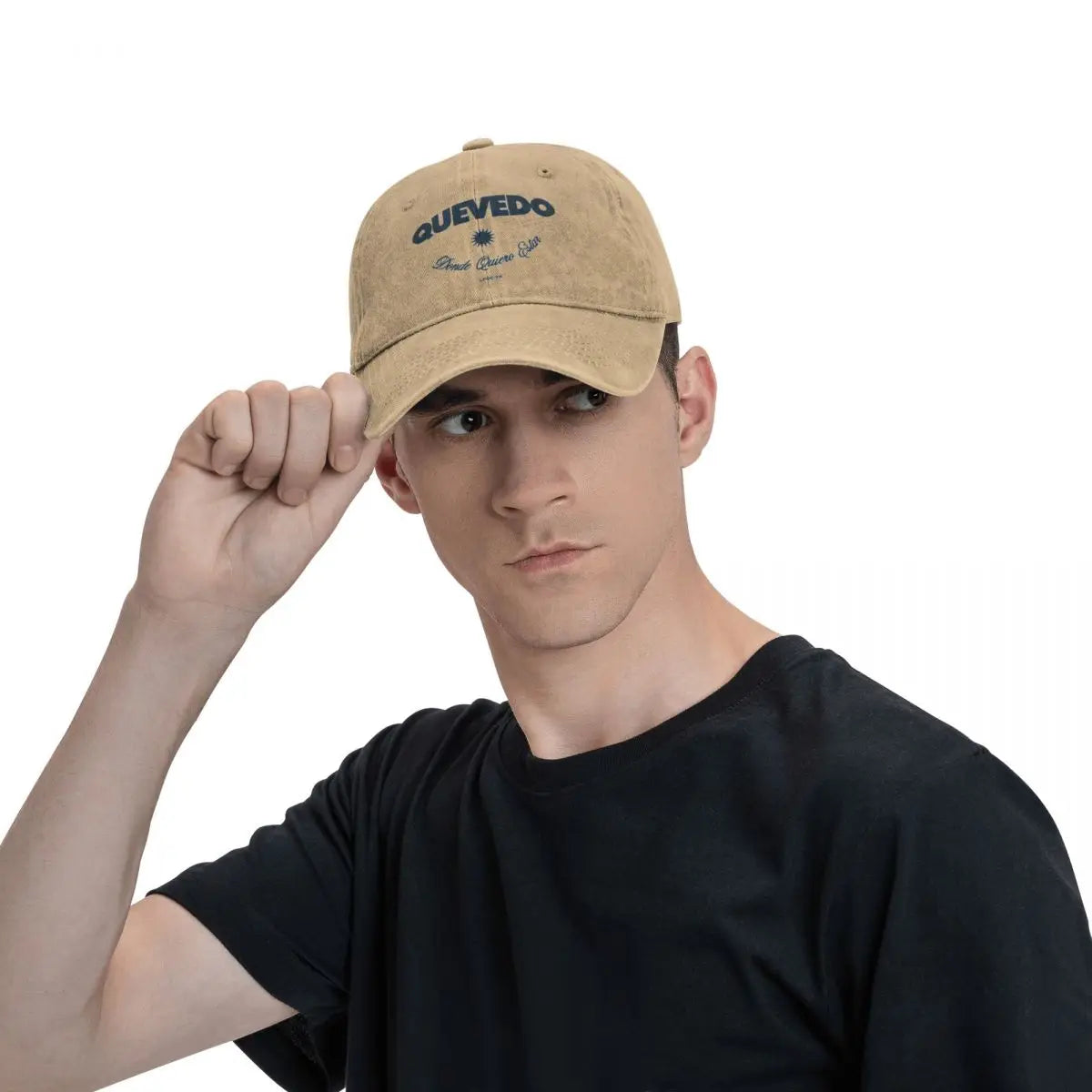 Baseball Cap Quevedo Album Accessories Unisex Vintage Distressed Denim Donde Quiero Estar Snapback Cap