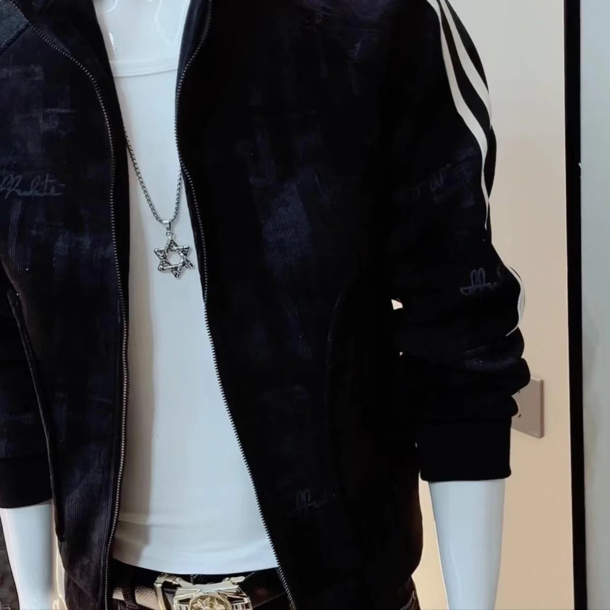 Fashionable Brand Jacket for Men's New Retro Pattern Casual Long-sleeved Jacket Niche Handsome